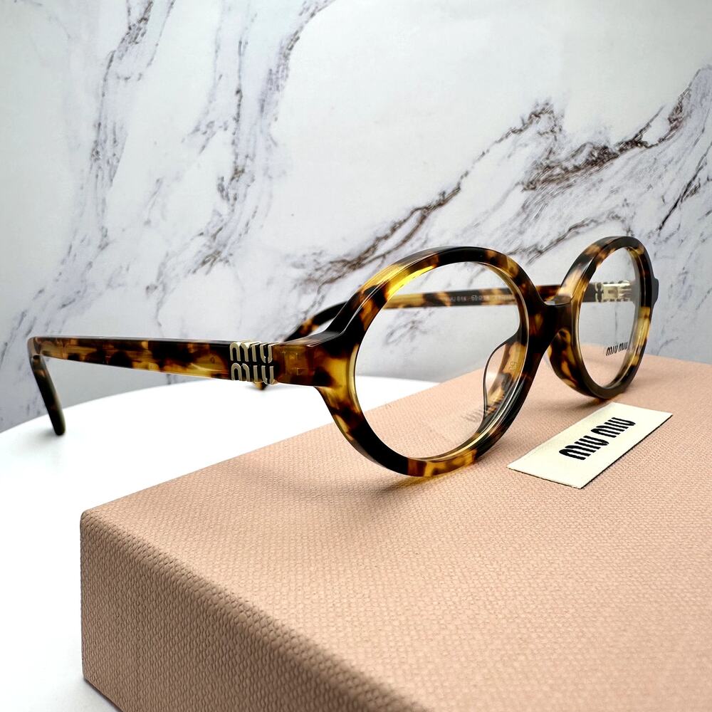 NEW MIU MIU Womens Eyeglasses Brown Oval Full Rim Frames 50-18mm Rx-able Womens